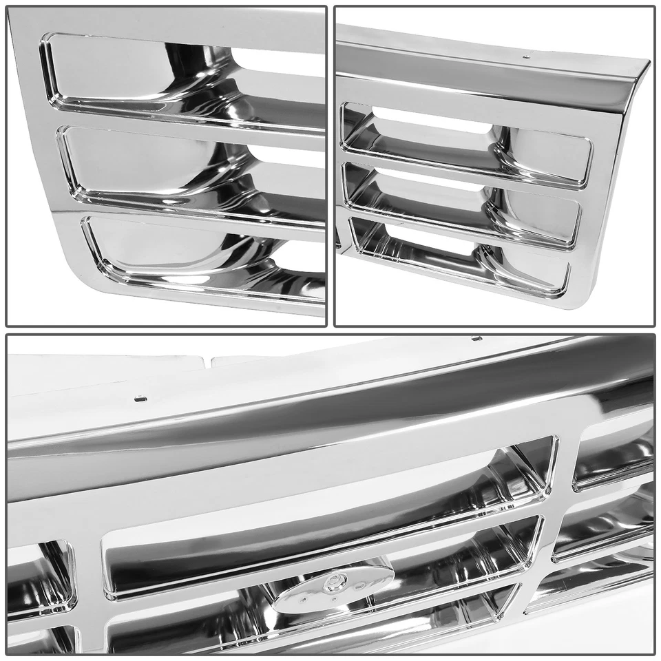 FOR 92-97 FORD F SUPER DUTY BRONCO F150-F350 F53 F59 FRONT BUMPER GRILLE CHROME - Image 3 of 4