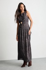Warehouse Brown Maxi Dress Womens Daywear Dresses