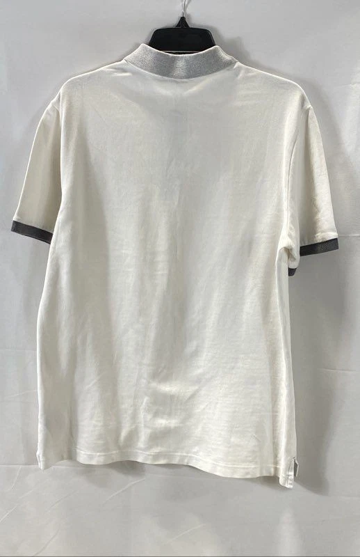 Camisa polo Burberry Brit blanca gris bloques de color piqué algodón para hombre L Foto 2 de 4