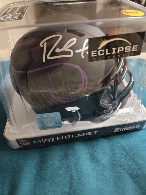 Vikings Randy Moss Authentic Signed Eclipse Speed Mini Helmet BAS Witnessed