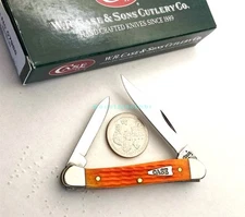 Case XX USA OLD VERSION Yr 2007 COPPERHEAD Tangerine Bone Hdl 3.1" Knife CA7988