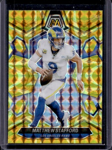 2024 Panini Mosaic Matthew Stafford Reactive Yellow Prizm #127 Rams