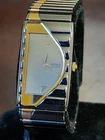Vintage Seiko Half Moon Watch Women Gold Dial Gold & Black  2P20-5K09 New Batt