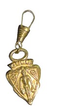 Auth Gucci Vintage Gold Tone Knight Crest Key Chain Bag Charm Zipper Pull