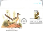 S07-8703, STATE BIRD & FLOWER OF NEW MEXICO, ROADRUNNER & YUCCA FLOWER, FDC