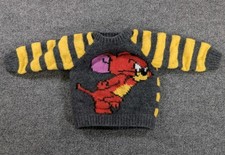 Vintage 70's Tom And Jerry Cartoon Kids Sweater Homemade 