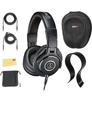 Audio-Technica ATH-M40x Headphones Bundle | Case, Stand, Pouch, Cloth | Open Box