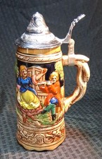 Vintage Lusterware Musical German Beer Stein, Plays 