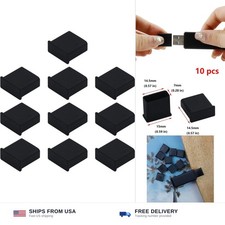 10pcs USB Type A male anti-dust protective caps covers plugs black plastic