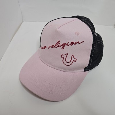True Religion Pink w/ Black Mesh Adjustable Snapback Trucker Hat