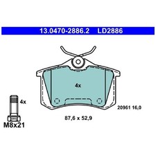 Satz Bremsbeläge Bremsklötze hinten für Seat Exeo 3R2 ST 3R5 Leon 1M1 | 64058