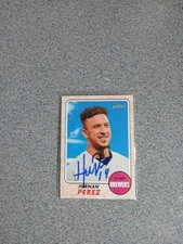 Hernan Perez Signed In Person 2017 Topps Heritage Brewers Card A13