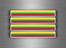 4X Sticker Car Motorcycle Stripes Flag Lithuania