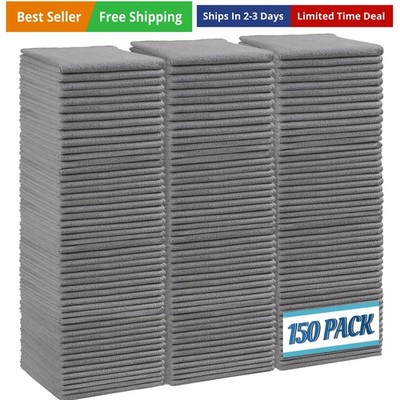 Grey Microfiber Cleaning Cloth,150 Pack Cleaning Rags, Cleaning Towels,11.5''X...