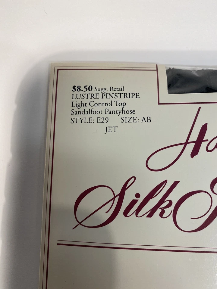 Pantimedias vintage Hanes Silky Designs Lustre a rayas Jet AB NUEVAS DE STOCK Foto 3 de 4