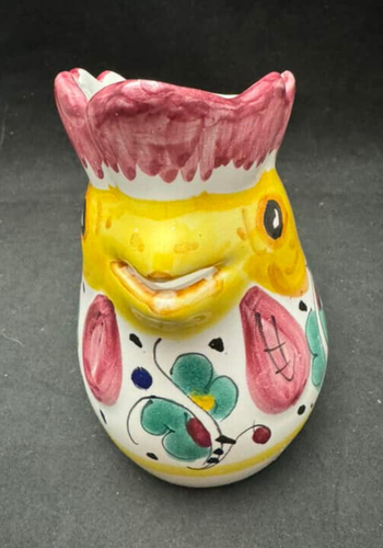 Deruta Green Rooster Figural Creamer - Italian Decorative Ceramic - Picture 2 of 5