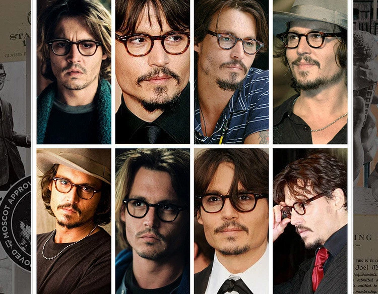 Gafas de sol Johnny Depp acetato negras retro ciclismo gafas de sol polarizadas Foto 2 de 4