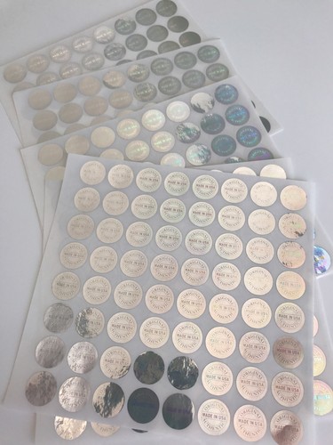 320 Tamper Evident Holographic 11/16"Labels say ORIGINAL AUTHENTIC MADE IN USA  - Picture 1 of 5