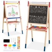 3 In 1 Kinderstaffelei Holz Kindertafel Standtafel Magnet Kreidetafel + ZubehöR