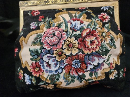Bolso/cartera vintage de punta de aguja con cierre de metal grabado y correa de cadena - Imagen 6 de 10