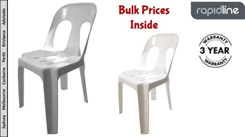 Pippee Heavy Duty Polypropylene Stacking Chair White or Grey DELIVERED