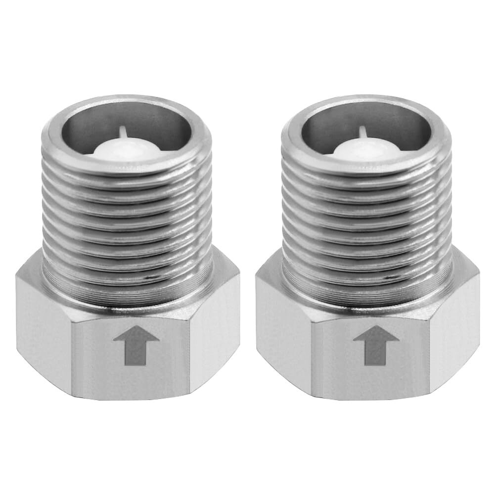 2-Pack 1/2 Inch Stainless Steel Female to Male Threaded Check Valve