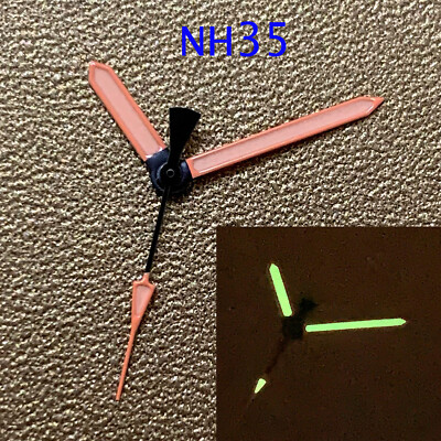 Watch Pointer Hour Minute Second Hands Needle w/ Green Luminous for NH35 Skx007