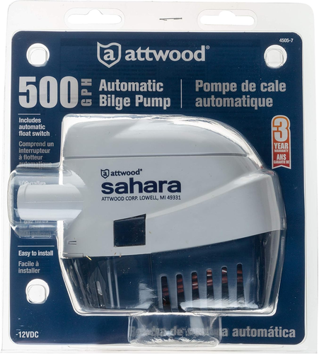 4505-7 Sahara S500 Automatic Bilge Pump, 12-Volt, 1.5-Amp Draw, ¾-Inch Interior - Picture 9 of 12