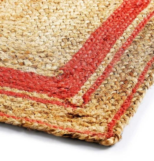 Handmade Reversible Natural Jute Area Rug Braided Bohemian Home Decor Rugs - Image 3 of 4