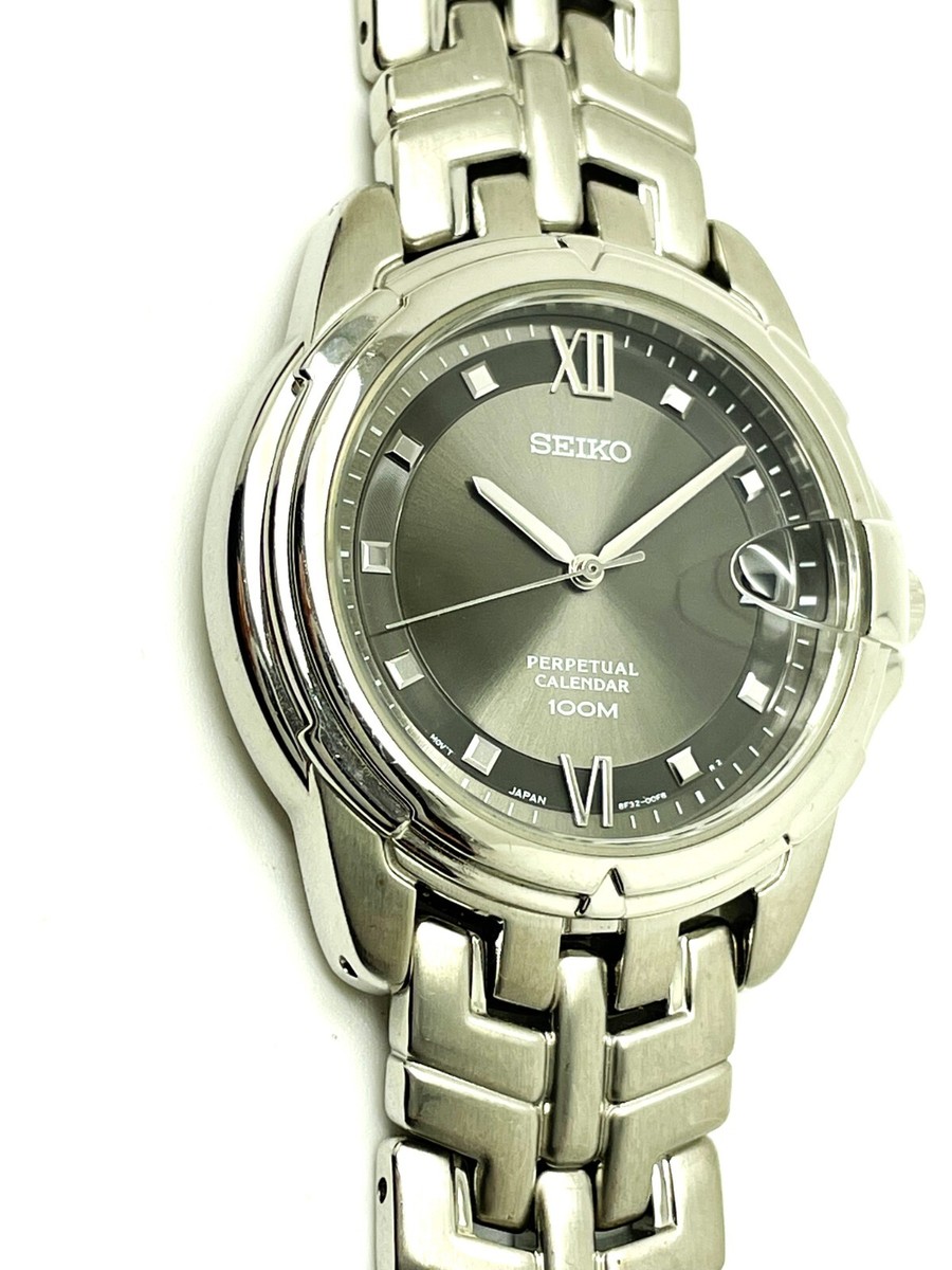 SEIKO MEN'S 8F32-00D0 NOT WORKING PERPETUAL CALENDAR 100M