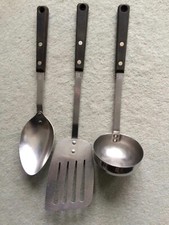 3 VINTAGE SKYLINE PRESTIGE BLACK HANDLE HANGING UTENSILS