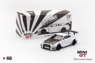 Mini GT LB WORKS Nissan GT-R R35 White TYPE 2 Wing RHD 68 Liberty