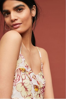 asymmetrical floral midi dress anthropologie MAYNE STUDIOS - BAMBOO JERSEY RUCHED DRESS | BLUE main image 0