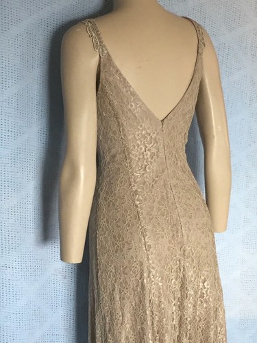 Tan Elegant Lace Casual, Beach, Western Wedding Attendant Dress, XXXL - Picture 8 of 11