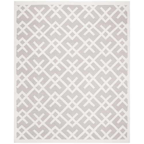 SAFAVIEH Dhurries DHU552G Handwoven Grey / Ivory Rug - Picture 1 of 22
