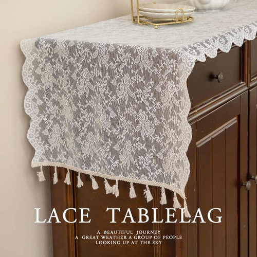 Runner da Tavolo Vintage 17,7"x70" Casale Uncinetto Country Rustico Pizzo Tovaglia - Foto 1 di 28