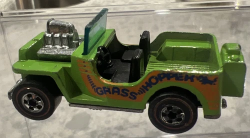 Hot Wheels Redline Vintage 1970 Grass Hopper Green In Clear Protective Case.