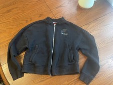 Nike Air Womens S Black Cropped Jacket Full Zip Logo