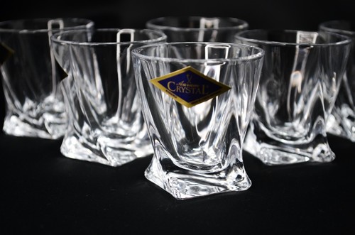 Vodka set of 6 Liqueur Whiskey Cognac 2oz / 55ml Shot Glasses Bohemian Crystal - Picture 3 of 10