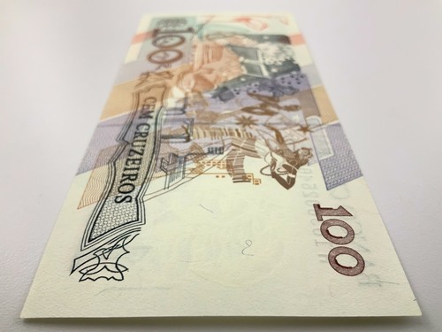1990 Brazil 100 Cruzeiros Uncirculated Banknote Y965 - Picture 8 of 9