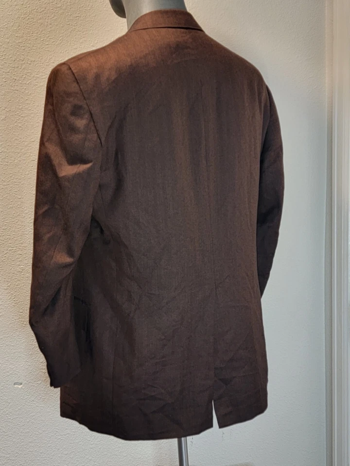Oxxford Clothes Mens Size 42 Brown Blazer Sport Coat Jacket Pure Cashmere - Image 4 of 4