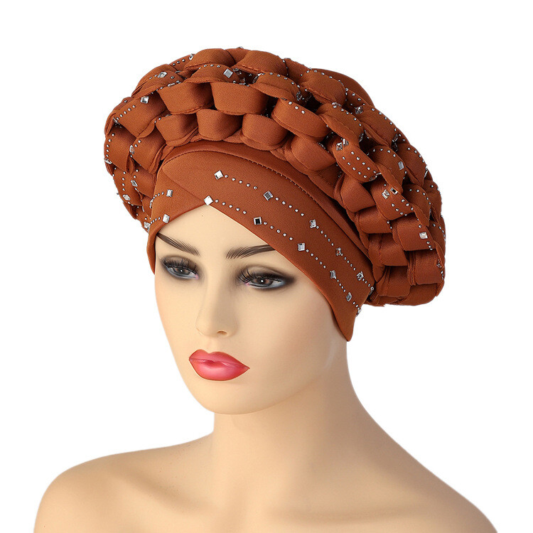 Nigerian Aso Oke Auto Gele Headtie Already Made African Turban
