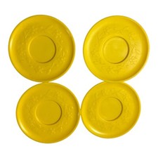Vtg Fisher Price Fun with Food Tea Set Replacement Plates Yellow- Lot of 4
