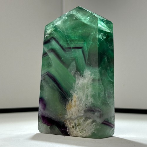 205G Feather Fluorite Point Tower Obelisk Quartz Crystal Healing Reiki - Picture 6 of 12