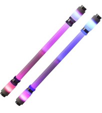 2 Pack Rotating Pen LED Flash Spinning Pens Illuminated no Refill Black&Blue 