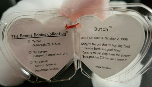 TY ORIGINAL BEANIE BABIES BUTCH THE TERRIER DOG ERRORS RETIRED NWT FREE SHIPPING - Picture 11 of 11