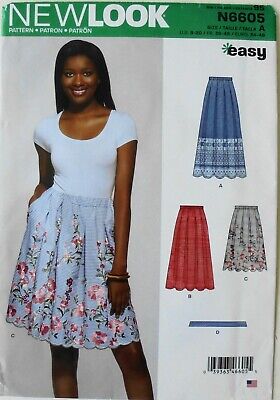 New Look 6346 EASY Misses Skirts Sewing Pattern Sz 8-20