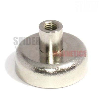 SPIDER MAGNETICS Neodymium pot magnets 25mm dia x 8mm + M5 threaded hole up to 20Kg