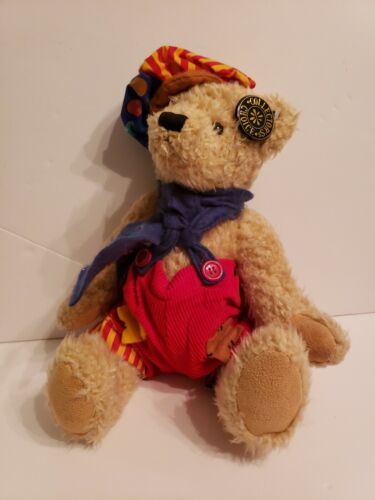Dan dee collectors choice teddy bear tan corduroy overalls