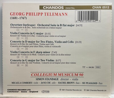 Telemann, Collegium Musicum 90 : Vol. 2: Ouverture Burlesque (CD